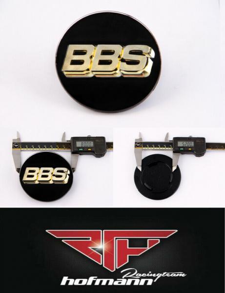 schwarz / gold 80,0 mm 56.24.039 3D BBS Felgendeckel Embleme